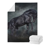 Black Stallion Horse Print Blanket