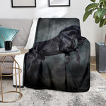 Black Stallion Horse Print Blanket