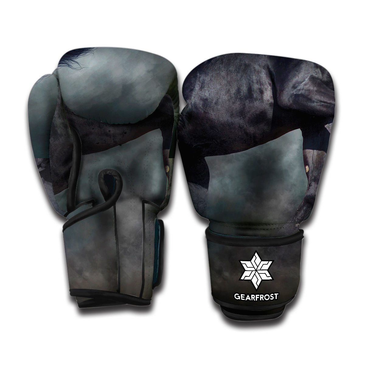 Black Stallion Horse Print Boxing Gloves