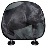 Black Stallion Horse Print Car Headrest Covers