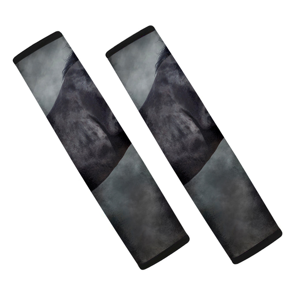 Black Stallion Horse Print Car Seat Belt Covers