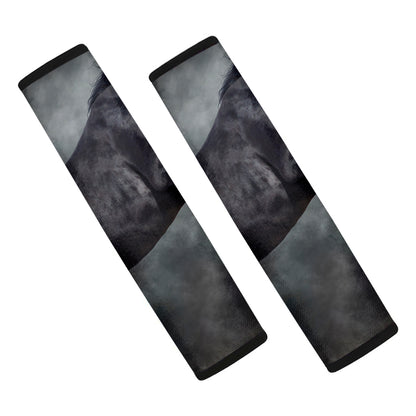 Black Stallion Horse Print Car Seat Belt Covers