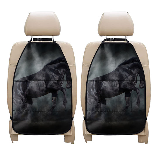 Black Stallion Horse Print Car Seat Organizers