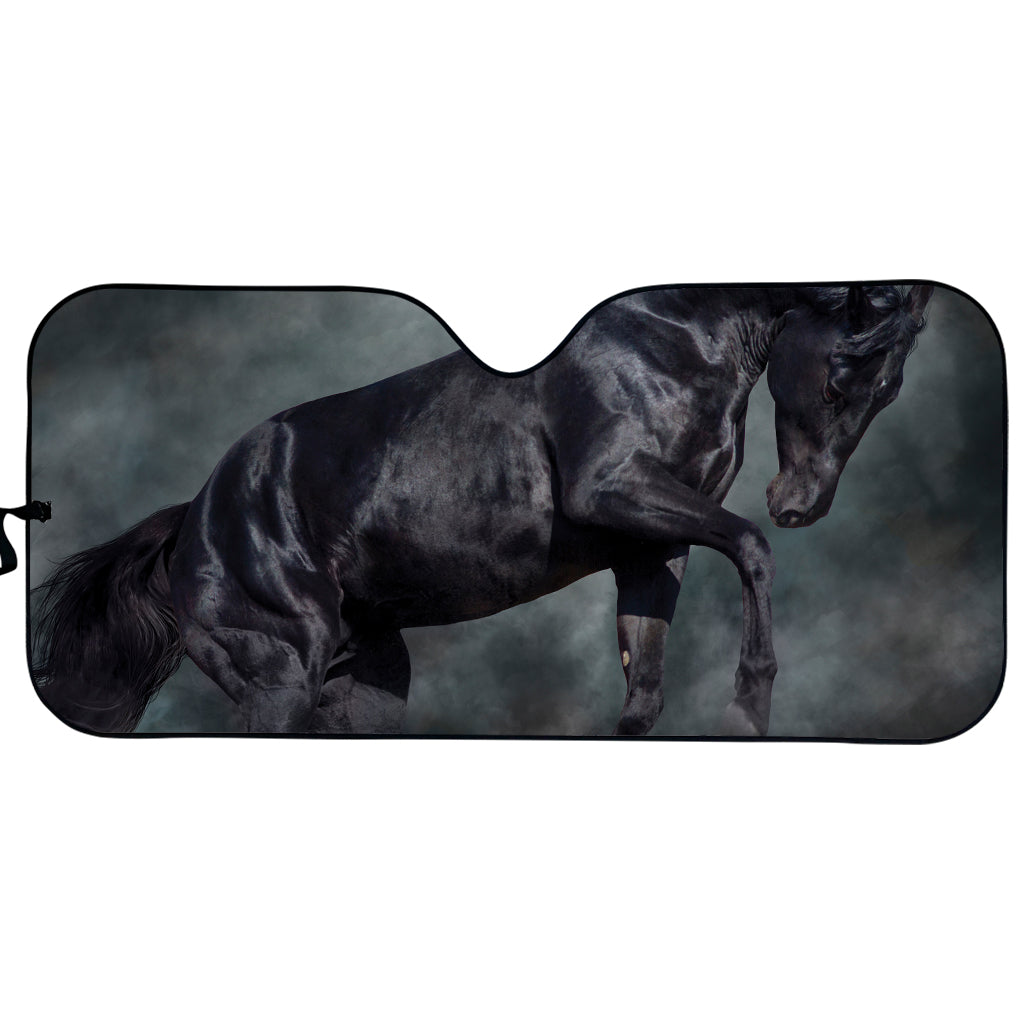 Black Stallion Horse Print Car Sun Shade