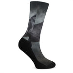 Black Stallion Horse Print Crew Socks