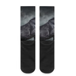 Black Stallion Horse Print Crew Socks