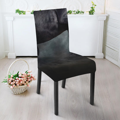 Black Stallion Horse Print Dining Chair Slipcover