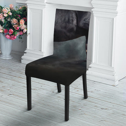 Black Stallion Horse Print Dining Chair Slipcover