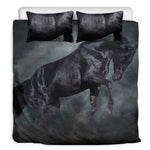 Black Stallion Horse Print Duvet Cover Bedding Set