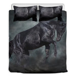 Black Stallion Horse Print Duvet Cover Bedding Set