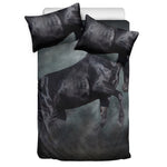Black Stallion Horse Print Duvet Cover Bedding Set