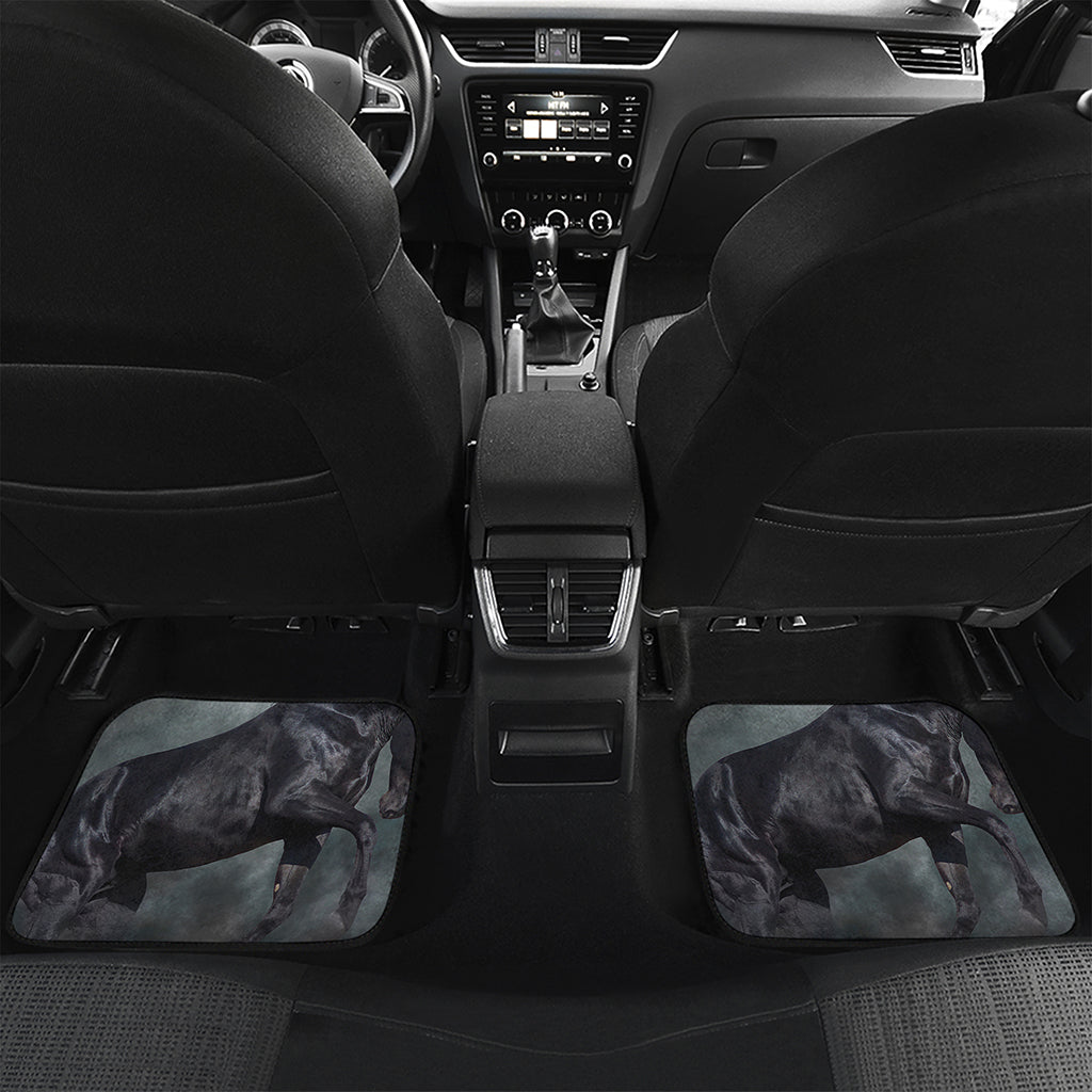 Black Stallion Horse Print Front and Back Car Floor Mats