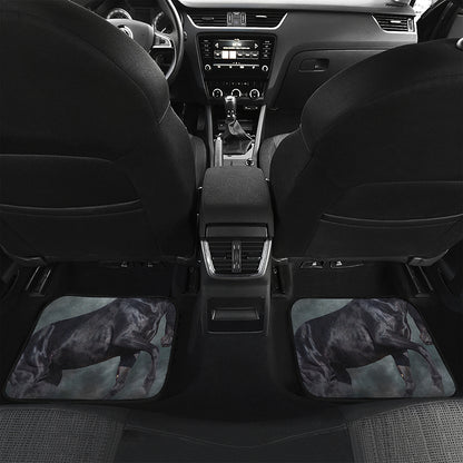 Black Stallion Horse Print Front and Back Car Floor Mats