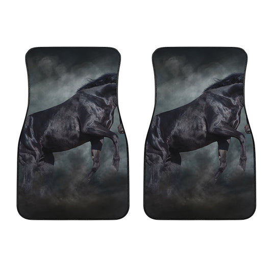 Black Stallion Horse Print Front Car Floor Mats