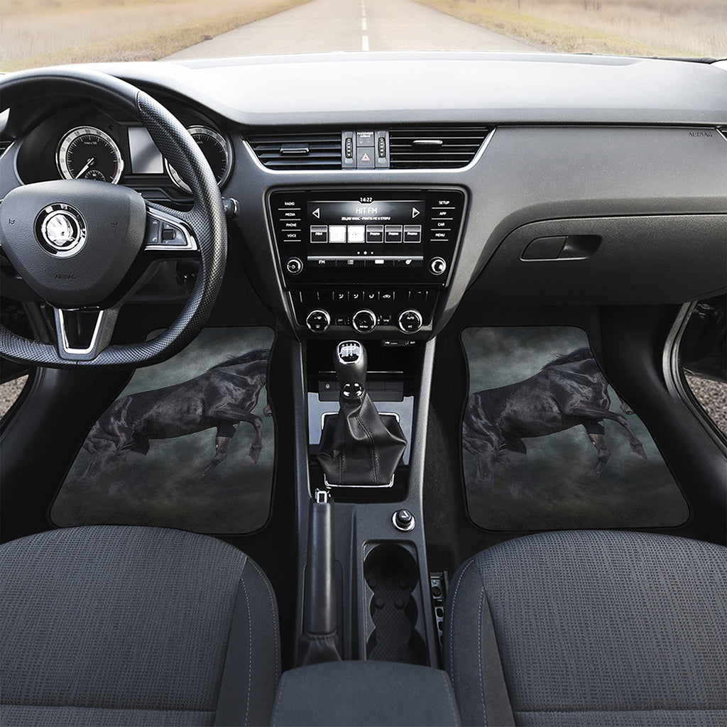 Black Stallion Horse Print Front Car Floor Mats