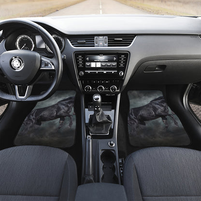 Black Stallion Horse Print Front Car Floor Mats