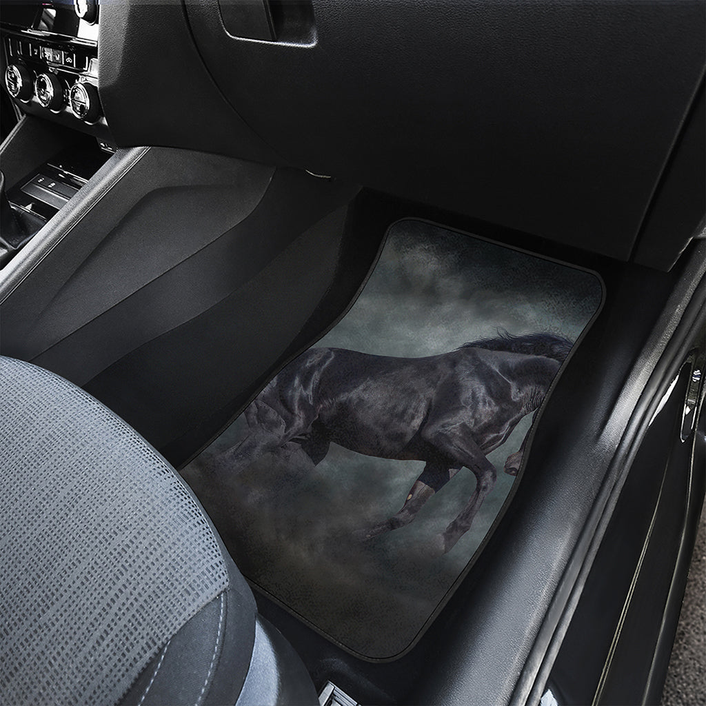 Black Stallion Horse Print Front Car Floor Mats