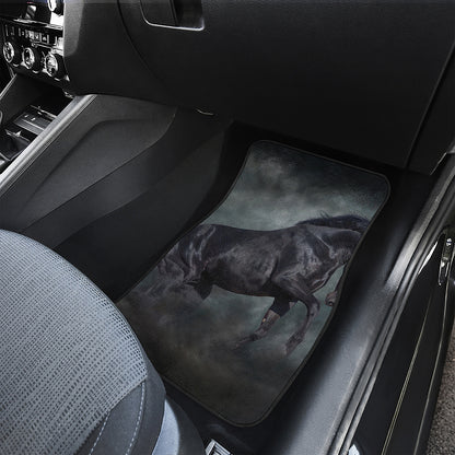 Black Stallion Horse Print Front Car Floor Mats