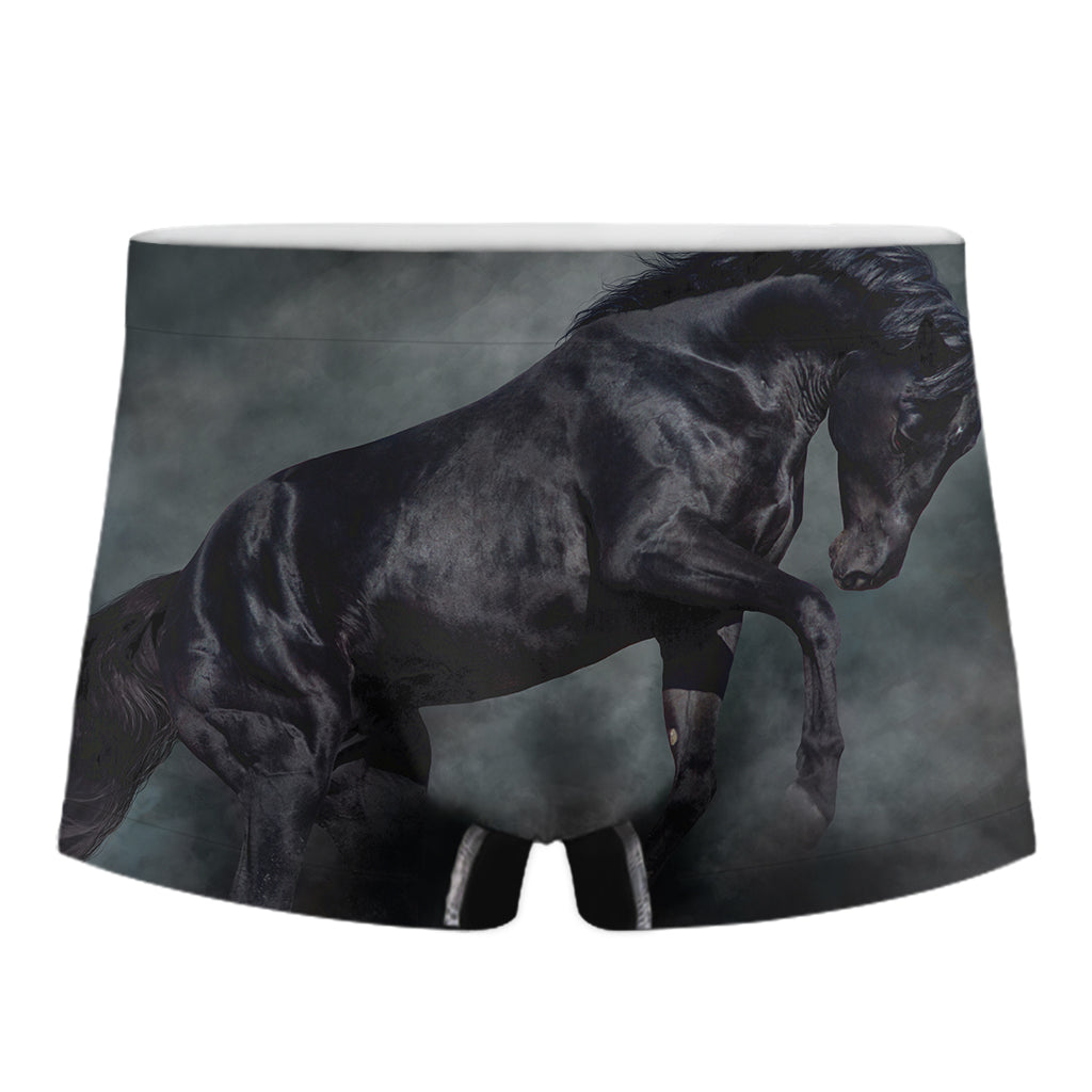 Black Stallion Horse Print Men's Boxer Briefs