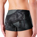 Black Stallion Horse Print Men's Boxer Briefs
