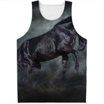 Black Stallion Horse Print Men's Tank Top
