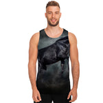 Black Stallion Horse Print Men's Tank Top