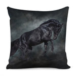 Black Stallion Horse Print Pillow Cover