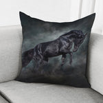 Black Stallion Horse Print Pillow Cover