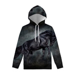 Black Stallion Horse Print Pullover Hoodie