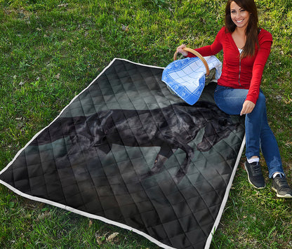 Black Stallion Horse Print Quilt