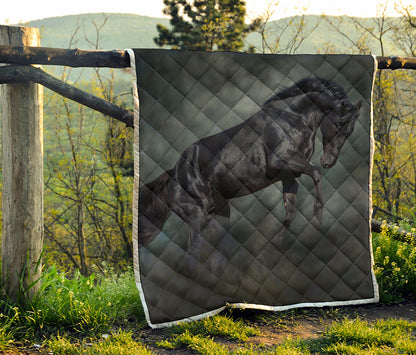Black Stallion Horse Print Quilt