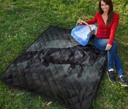 Black Stallion Horse Print Quilt
