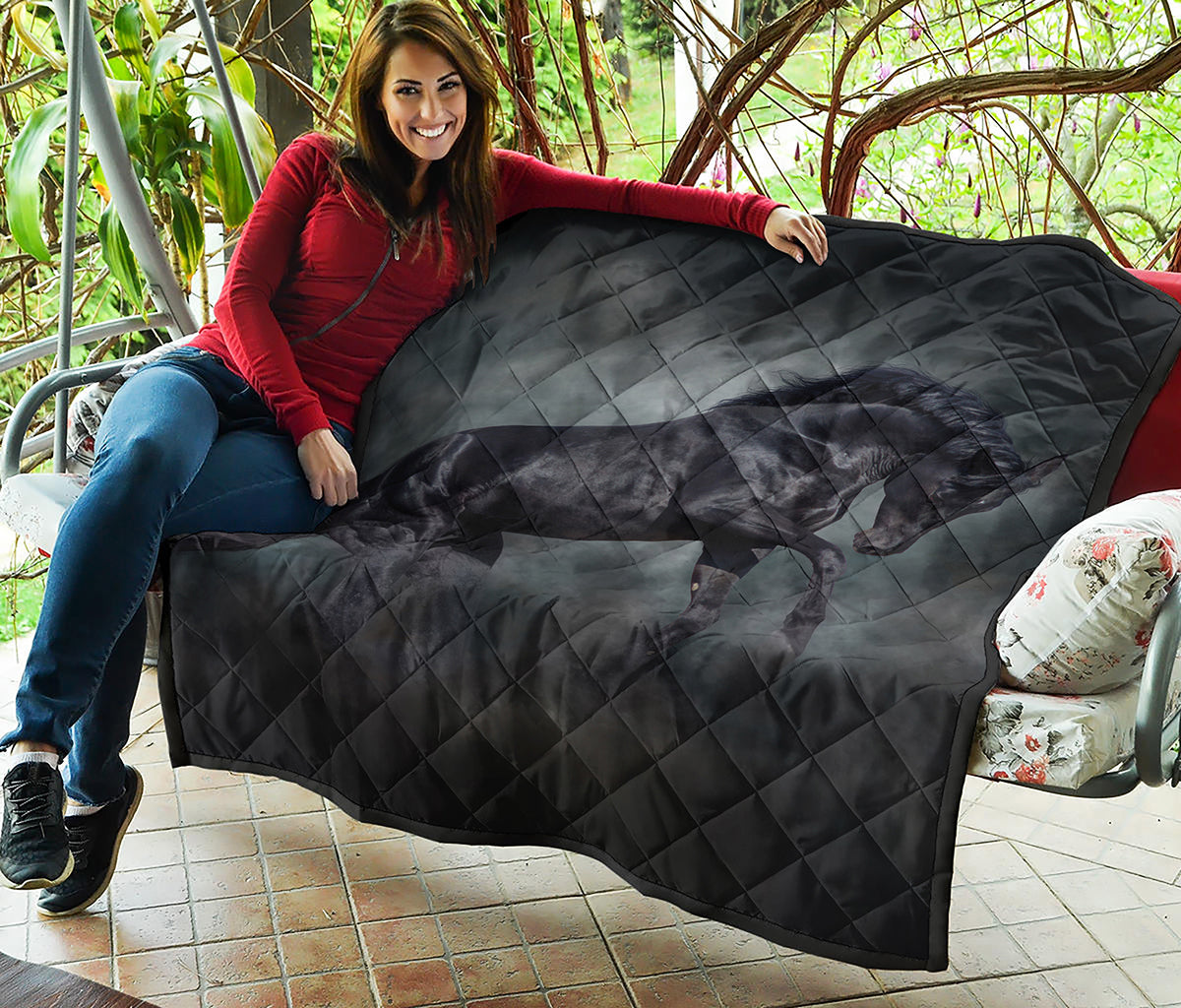 Black Stallion Horse Print Quilt