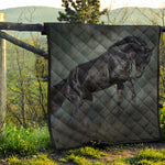 Black Stallion Horse Print Quilt