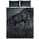 Black Stallion Horse Print Quilt Bed Set