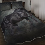 Black Stallion Horse Print Quilt Bed Set