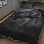 Black Stallion Horse Print Quilt Bed Set