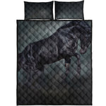 Black Stallion Horse Print Quilt Bed Set