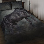 Black Stallion Horse Print Quilt Bed Set