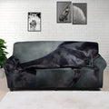 Black Stallion Horse Print Sofa Cover