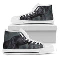 Black Stallion Horse Print White High Top Sneakers