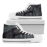 Black Stallion Horse Print White High Top Shoes