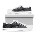 Black Stallion Horse Print White Low Top Sneakers