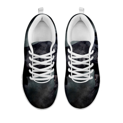 Black Stallion Horse Print White Sneakers