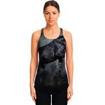 Black Stallion Horse Print Women's Racerback Tank Top