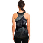 Black Stallion Horse Print Women's Racerback Tank Top