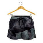 Black Stallion Horse Print Women's Shorts