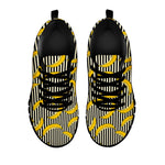 Black Striped Banana Pattern Print Black Sneakers