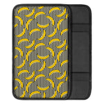 Black Striped Banana Pattern Print Car Center Console Cover