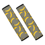 Black Striped Banana Pattern Print Car Seat Belt Covers